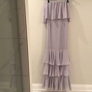 WAYF lavender off the shoulder dress